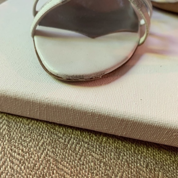 Gunmetal White & Silver Strappy 3” Sandals EU 38 - Picture 7 of 11